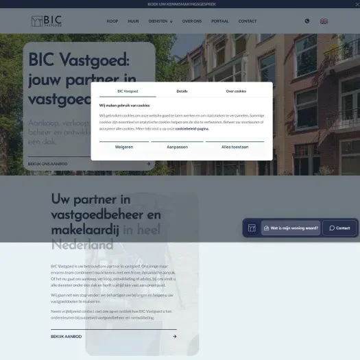 Capture d'écran du site web de www.bic-vastgoed.nl