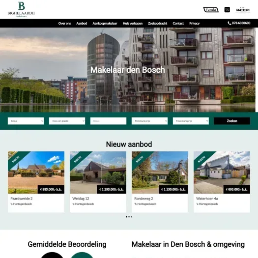 Screenshot der Website von www.bighelaardij.nl