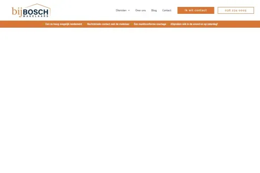 Screenshot van de website van www.bijboschmakelaars.nl