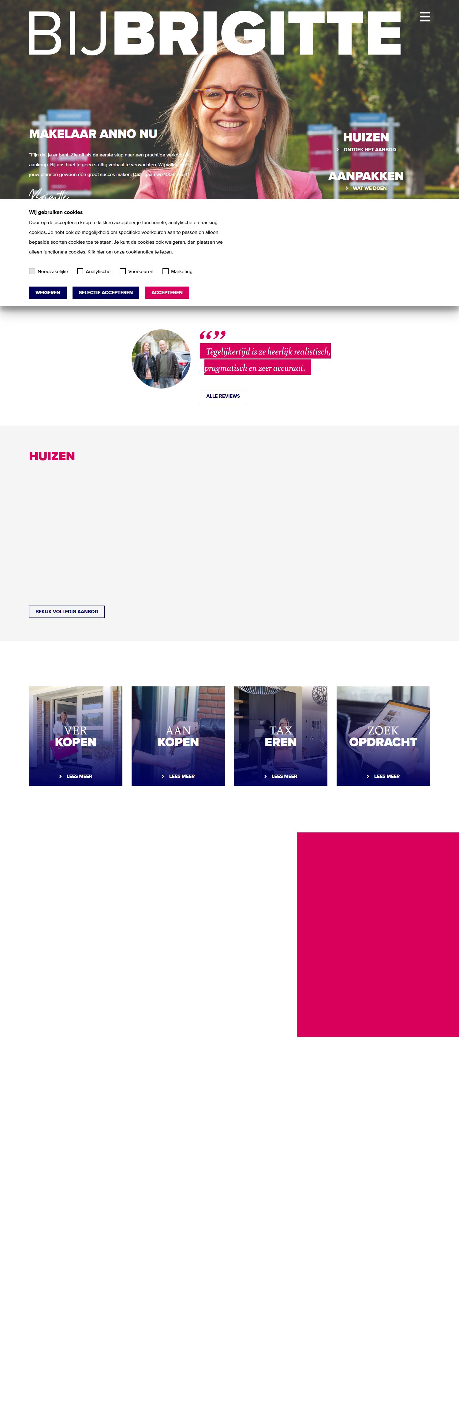 Screenshot der Website von www.bijbrigitte.nl