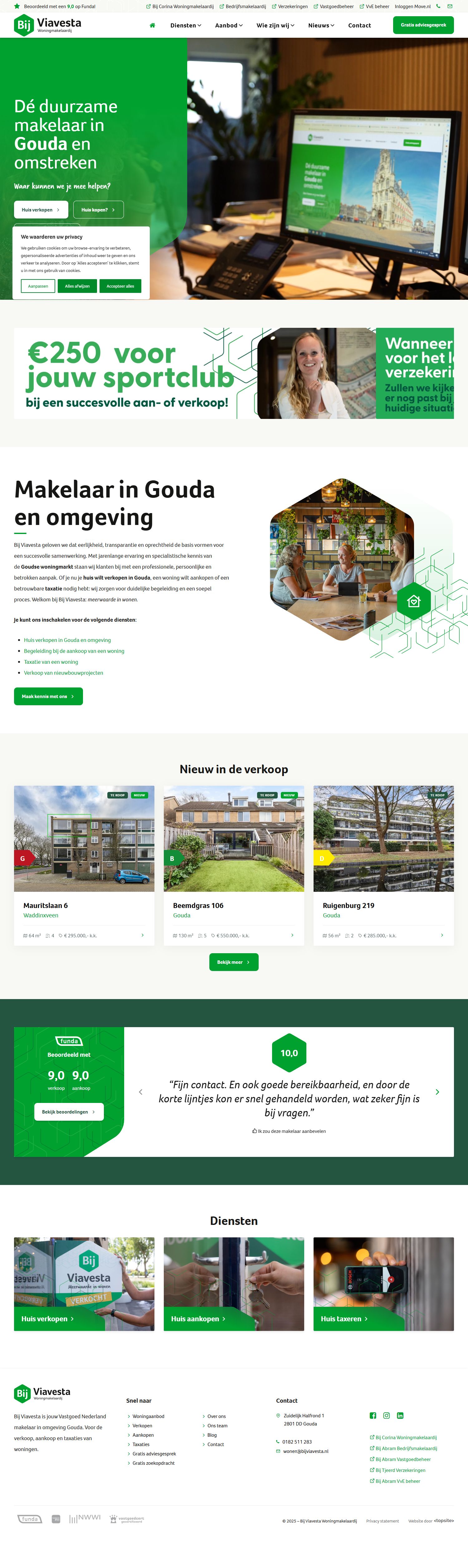 Screenshot der Website von www.bijviavesta.nl