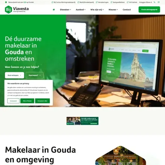 Screenshot van de website van www.bijviavesta.nl