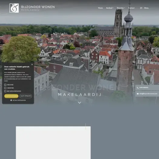 Screenshot van de website van www.bijzonderwonen.com