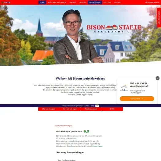 Screenshot van de website van www.bisonstaete.nl