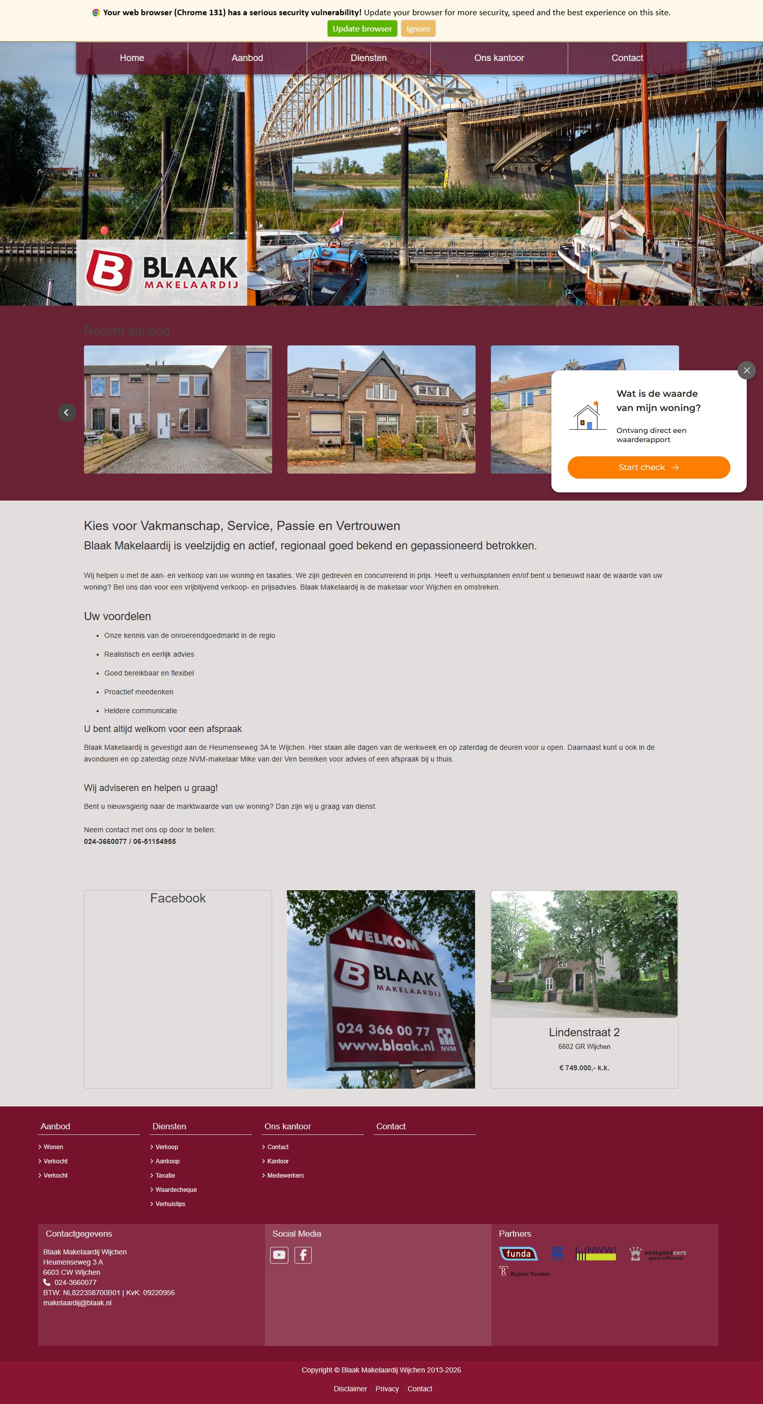 Screenshot der Website von www.blaakmakelaardij.nl