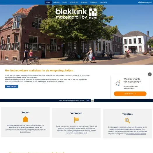 Screenshot van de website van www.blekkinkmakelaardij.nl