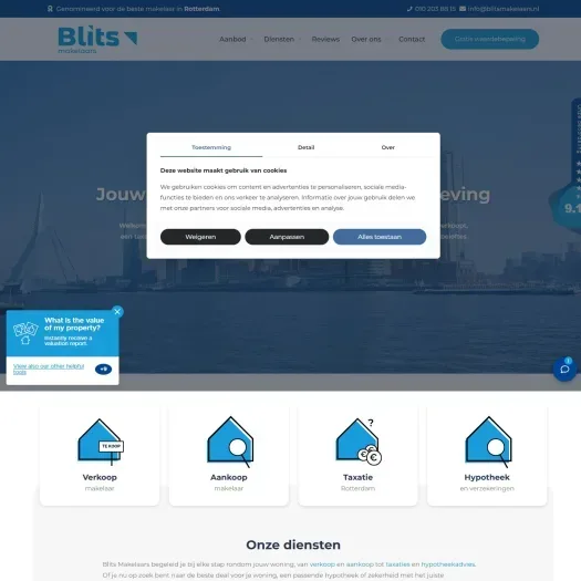 Screenshot der Website von www.blitsmakelaars.nl