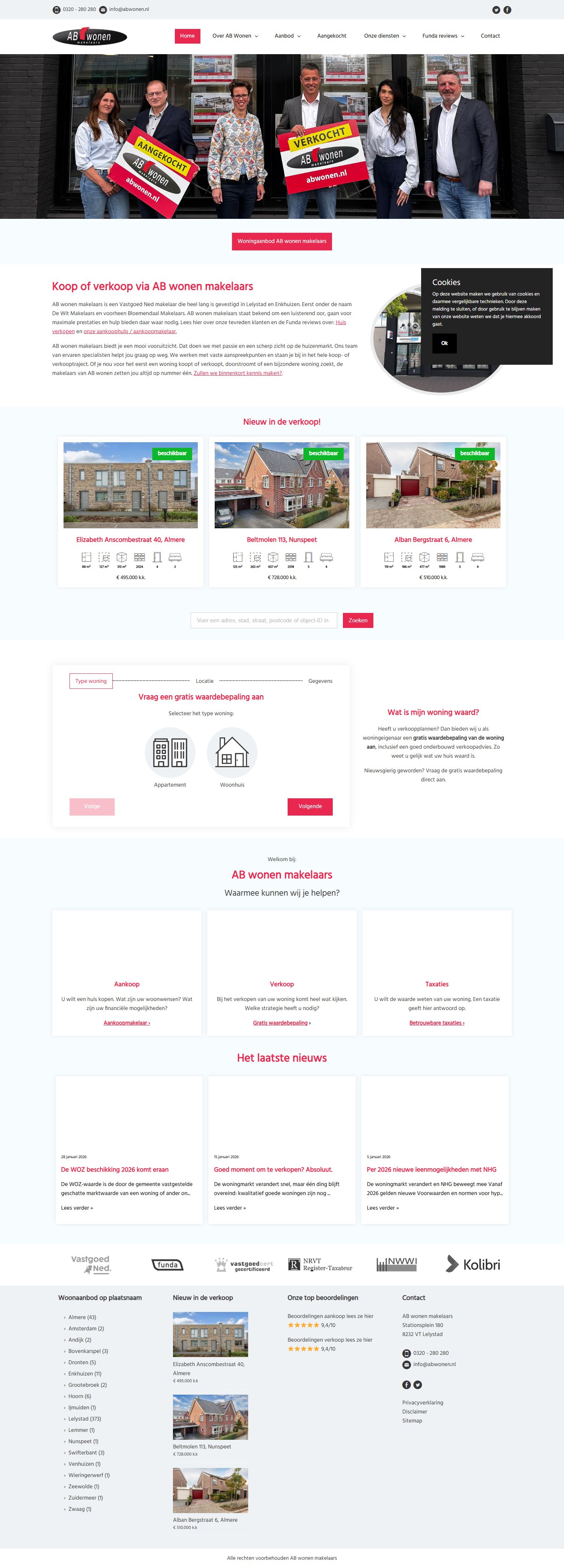 Screenshot der Website von www.bloemendaalmakelaars.nl