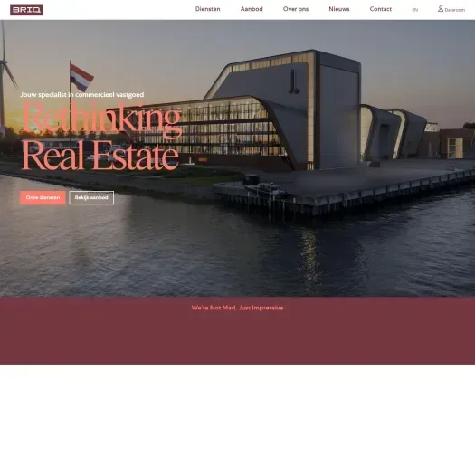 Screenshot van de website van blueorangepm.com