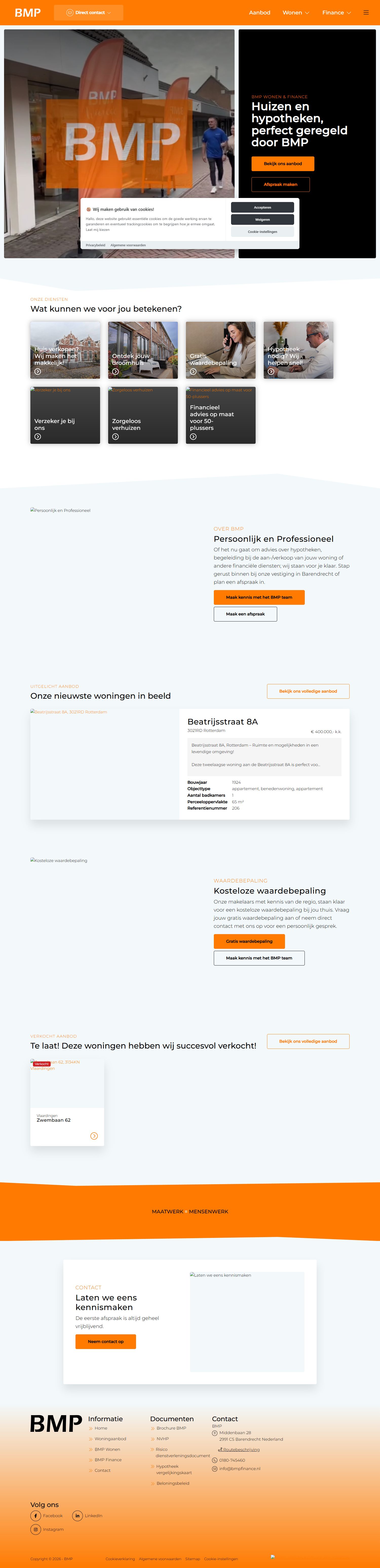 Screenshot der Website von www.bmpwonen.nl