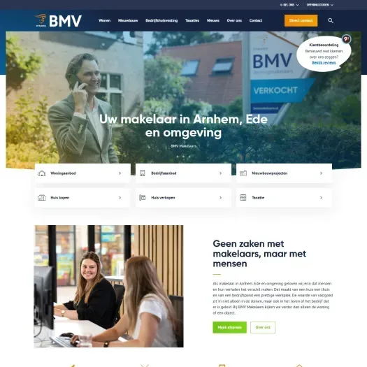Screenshot van de website van www.bmvmakelaars.nl