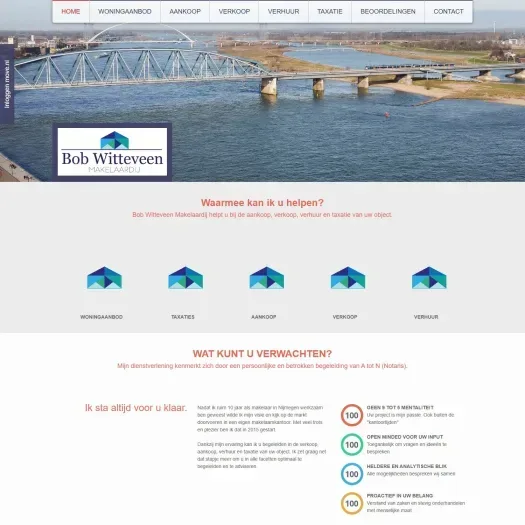 Screenshot van de website van www.bobwitteveenmakelaardij.nl
