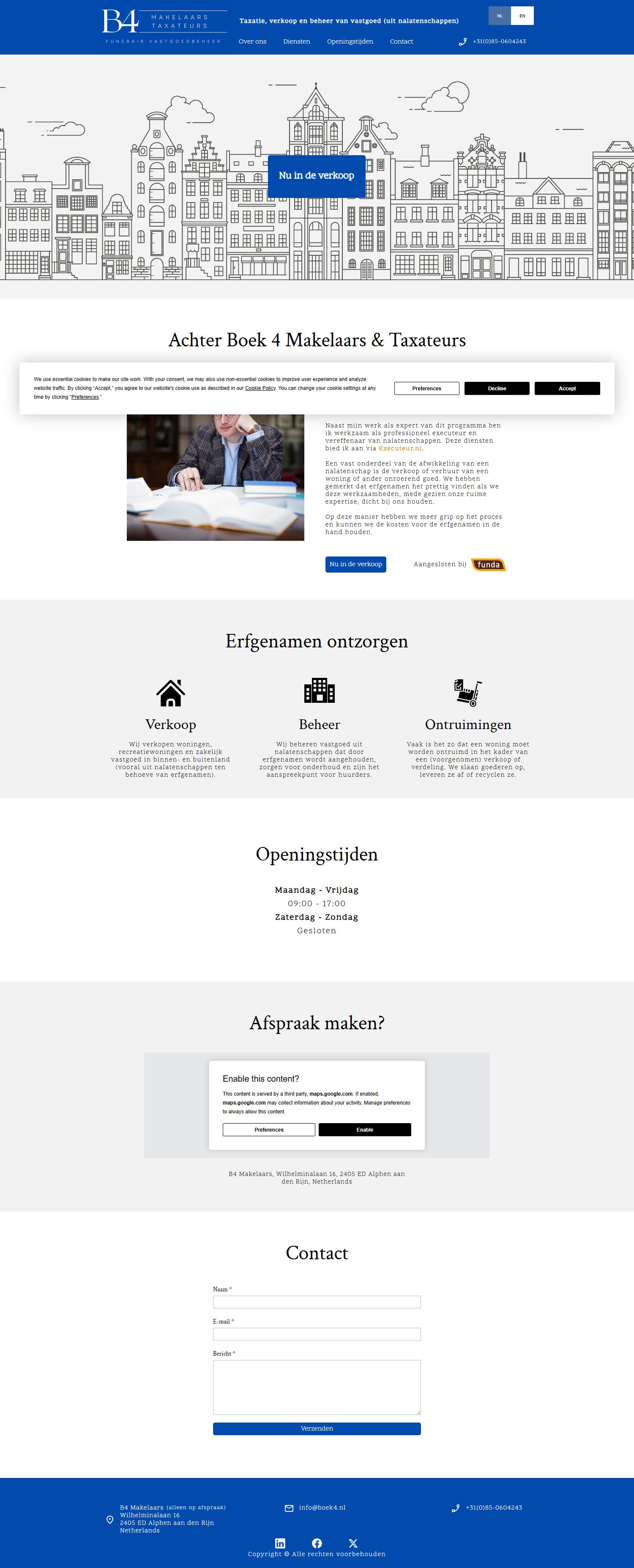 Screenshot of the website of www.boek4.nl