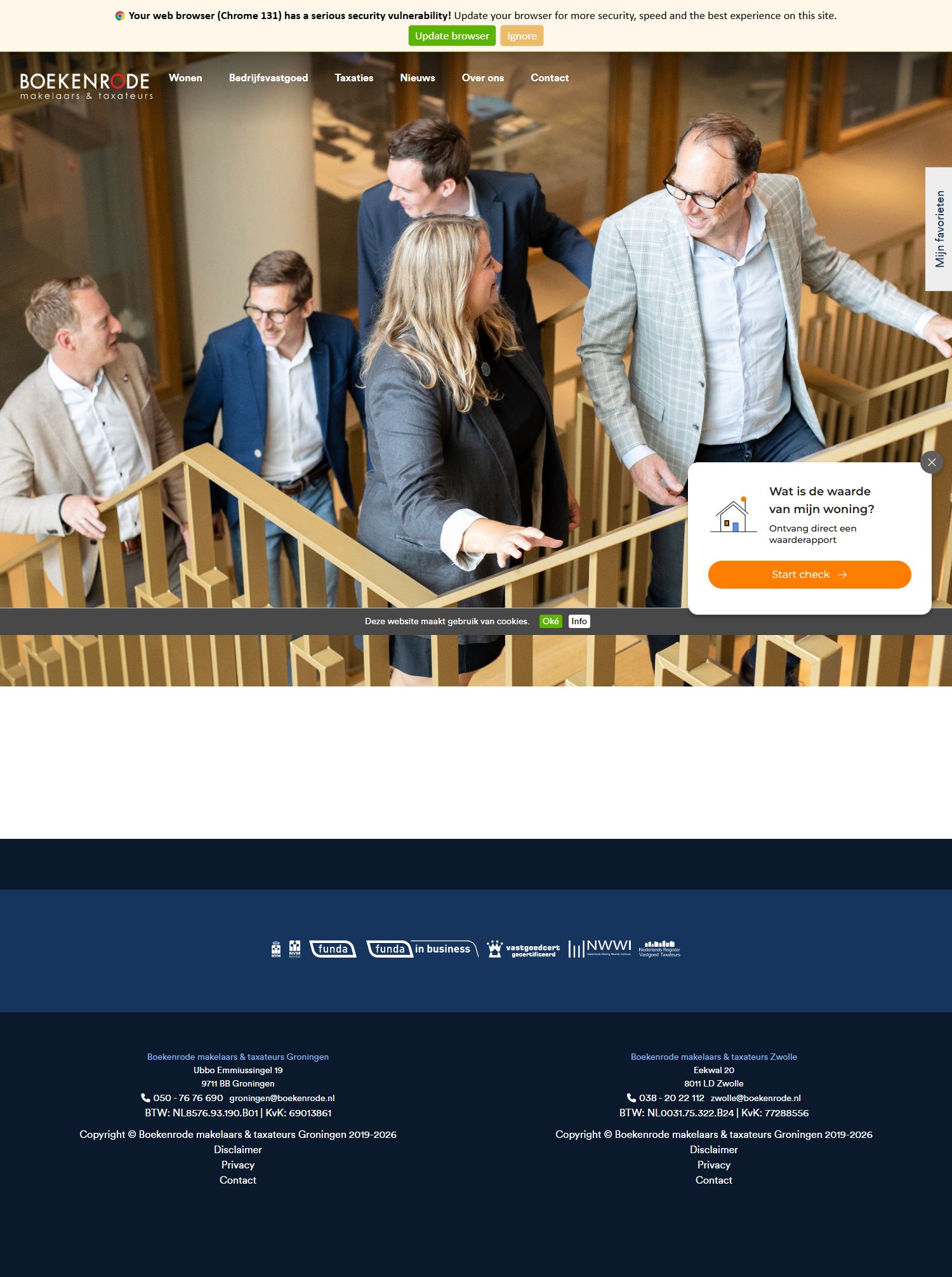 Screenshot van de website van www.boekenrode.nl