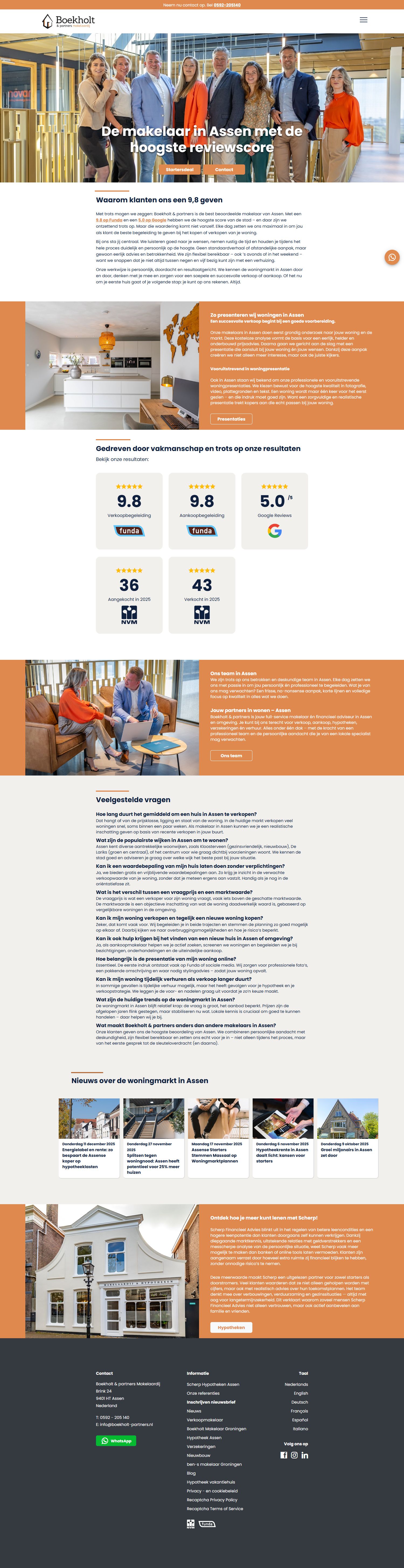 Screenshot van de website van www.boekholtmakelaarsassen.nl