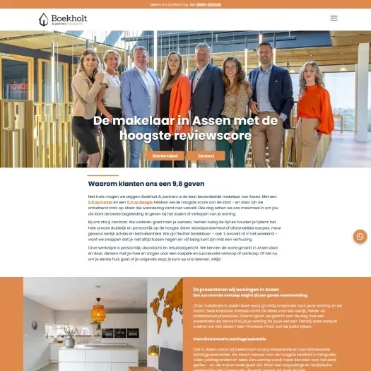 Screenshot van de website van www.boekholtmakelaarsassen.nl