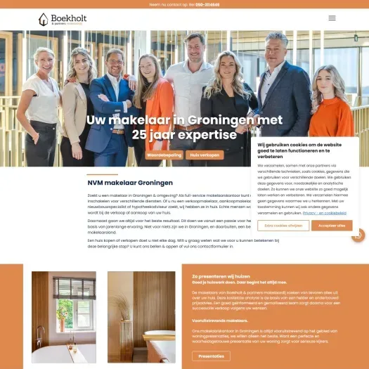 Screenshot van de website van www.boekholt-partners.nl