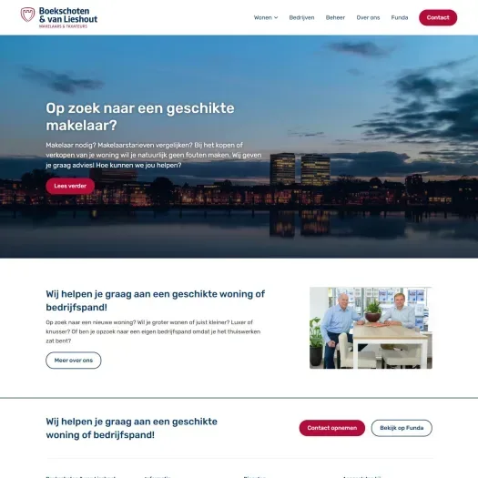 Screenshot van de website van www.bnvlmakelaars.nl