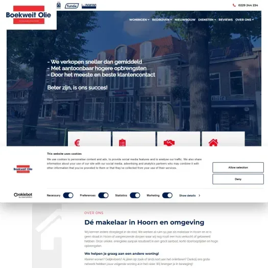 Screenshot van de website van www.boekweitolie.nl