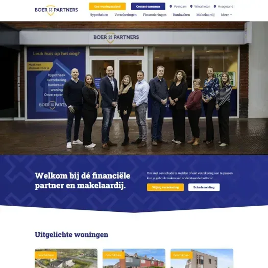 Screenshot van de website van www.boer-partners.nl