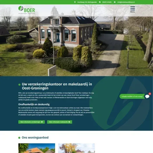 Screenshot van de website van www.makelaardijboer.nl