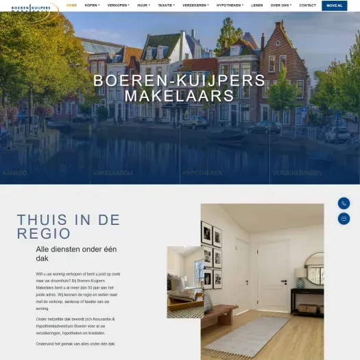 Screenshot van de website van www.boeren-makelaardij.nl