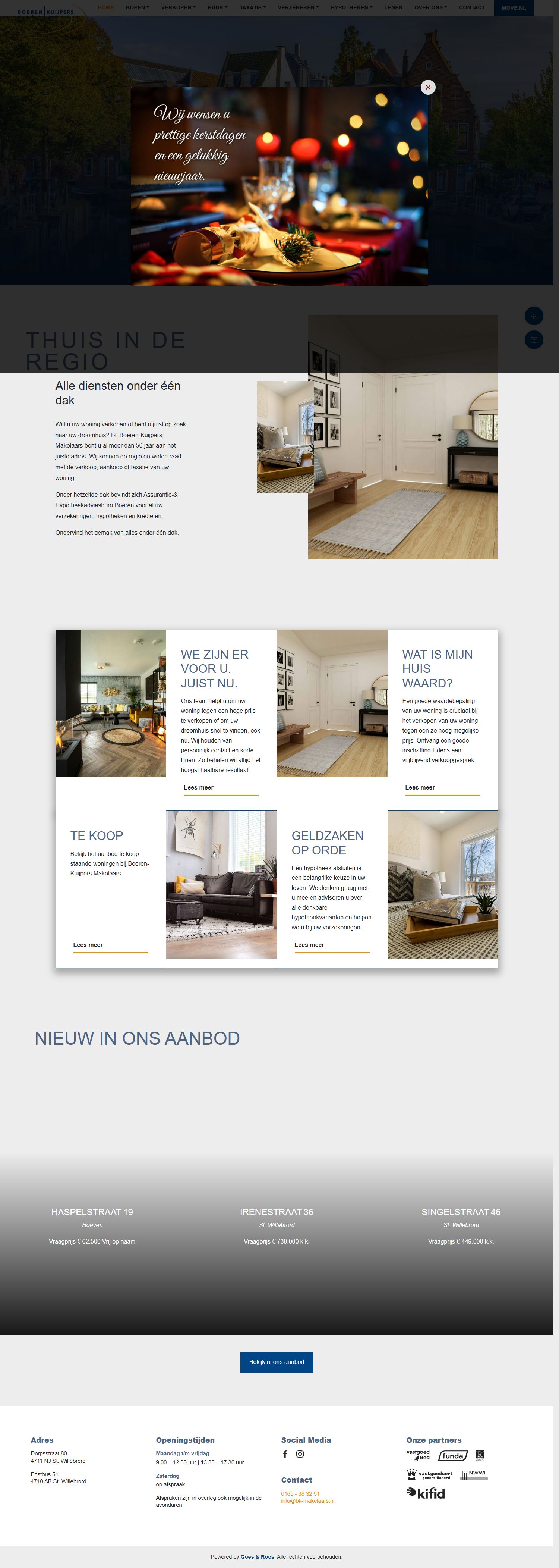 Screenshot der Website von www.bk-makelaars.nl