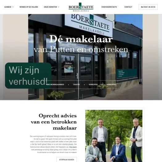 Screenshot of the website of www.boerstaete.nl