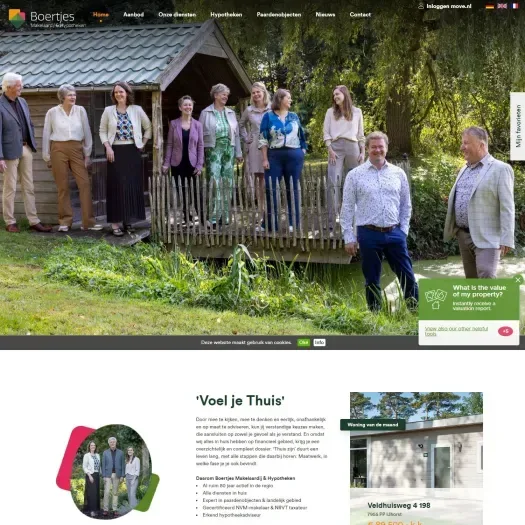Screenshot of the website of www.boertjes.nl