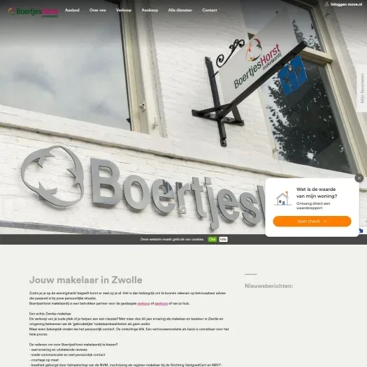 Screenshot of the website of www.boertjeshorst.nl