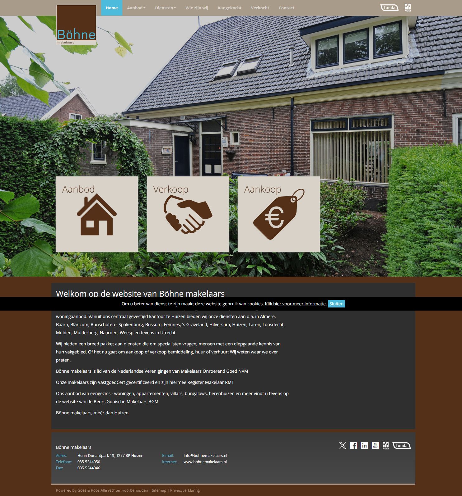 Capture d'écran du site web de www.bohnemakelaars.nl