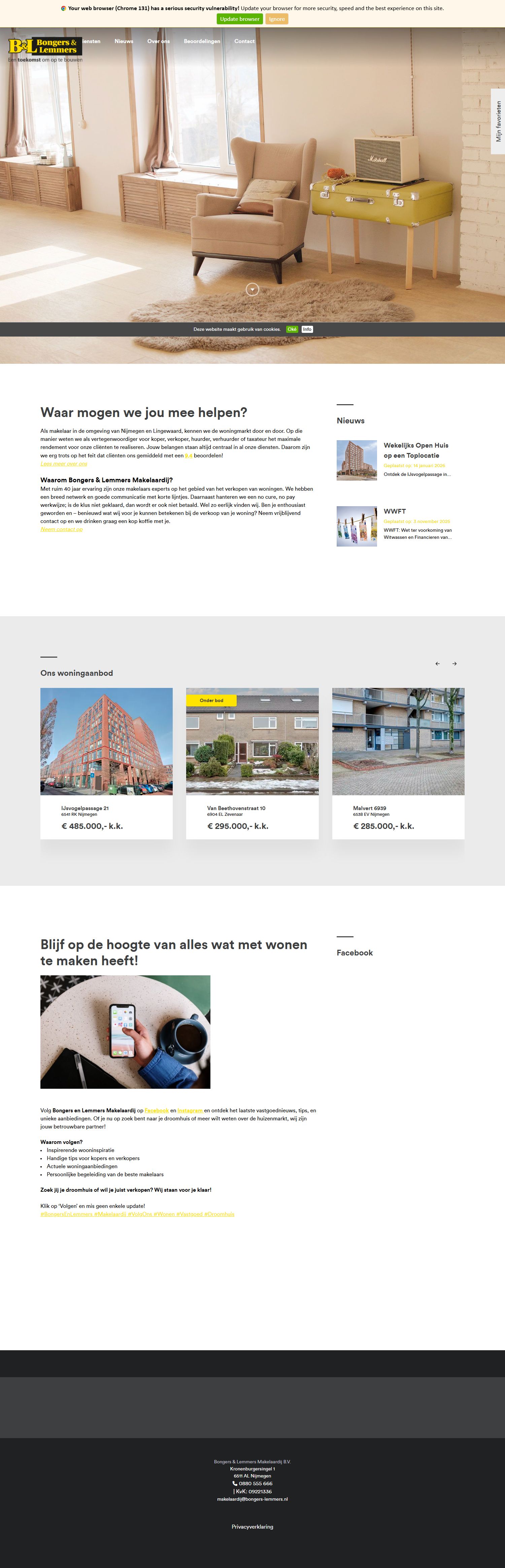 Screenshot der Website von www.bongers-lemmers.nl