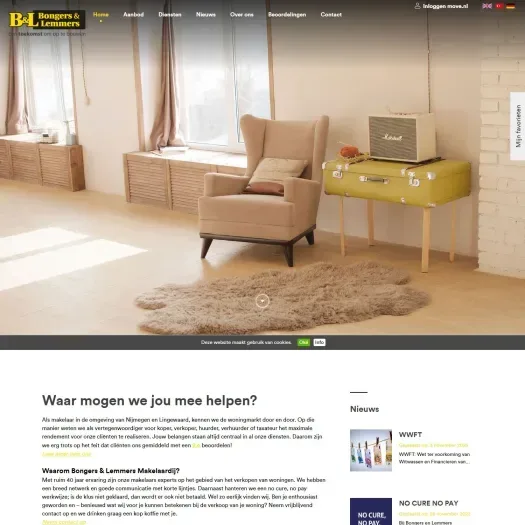 Screenshot van de website van www.bongers-lemmers.nl