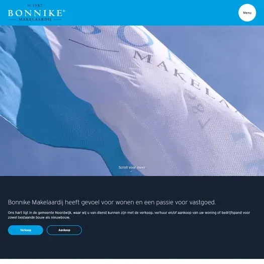 Screenshot van de website van www.bonnike.nl