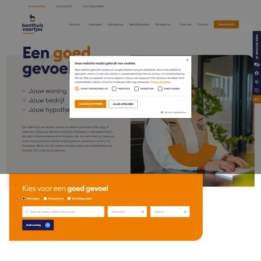 Screenshot van de website van www.bvmakelaars.nl