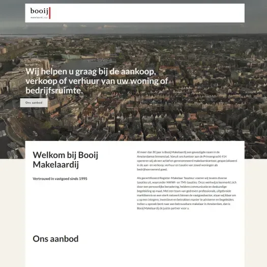 Screenshot of the website of www.booijoz.nl