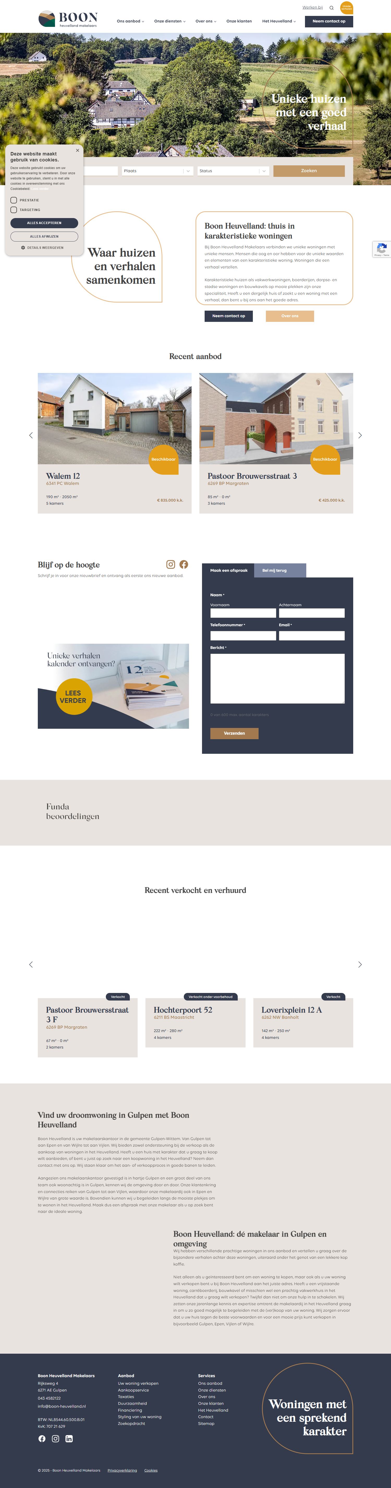 Screenshot der Website von www.boon-heuvelland.nl