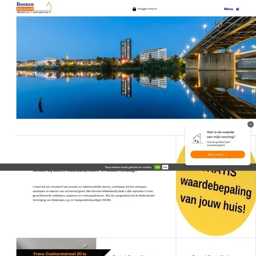 Screenshot of the website of www.boonenmakelaardij.nl