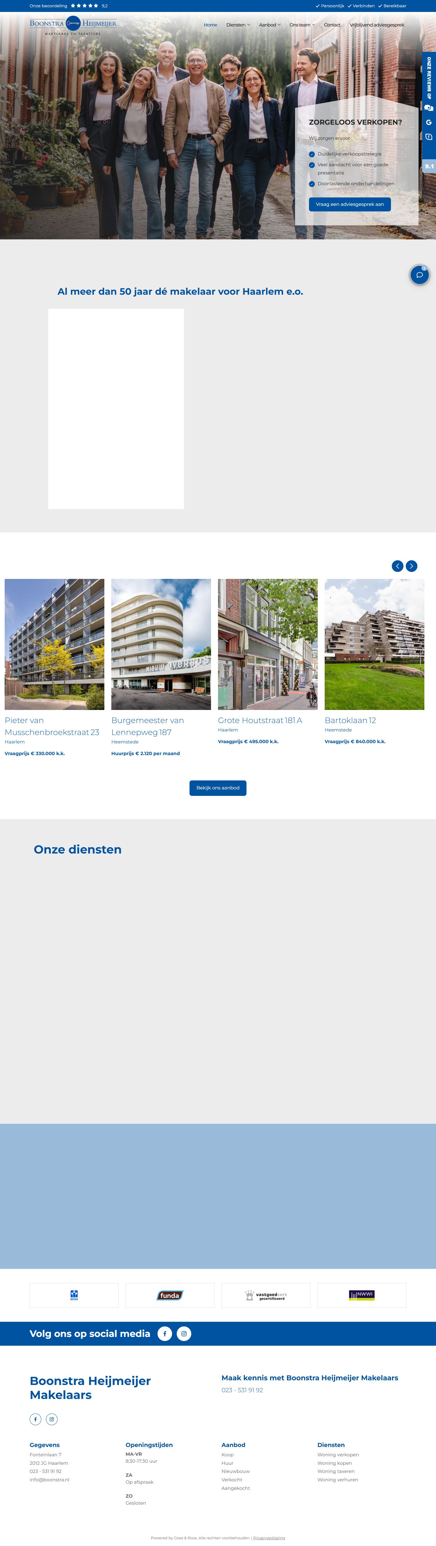 Screenshot der Website von www.boonstra.nl
