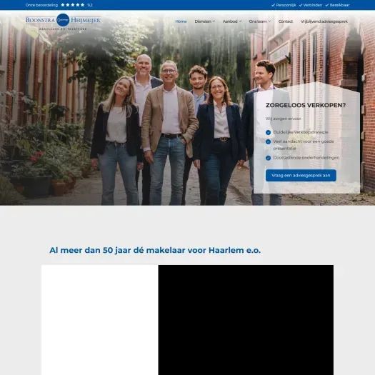Screenshot van de website van www.boonstra.nl