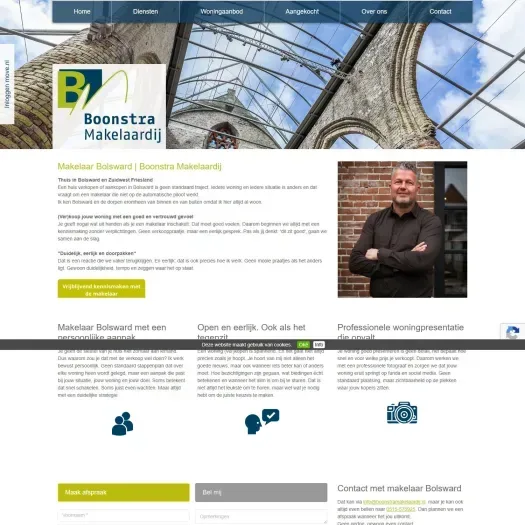 Screenshot of the website of www.boonstramakelaardij.nl