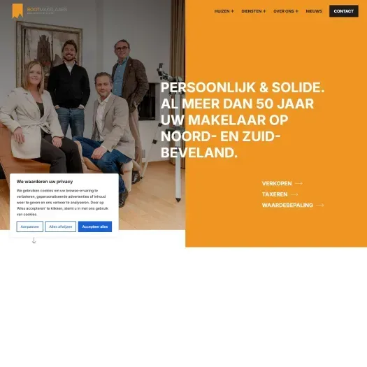 Screenshot van de website van www.bootmakelaars.nl