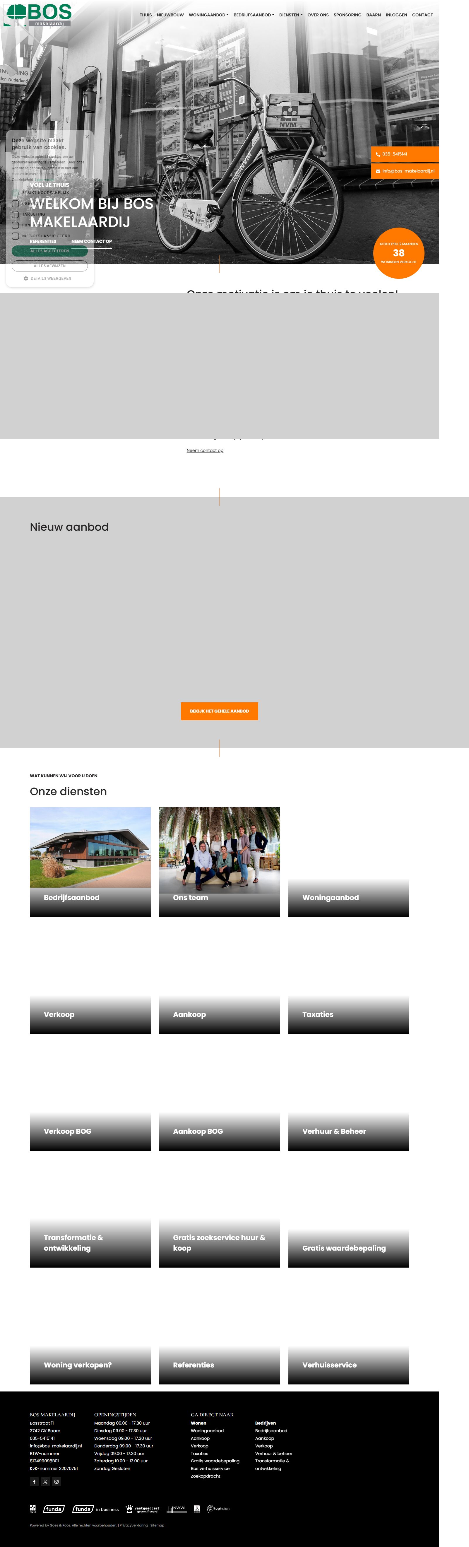 Screenshot der Website von www.bos-makelaardij.nl