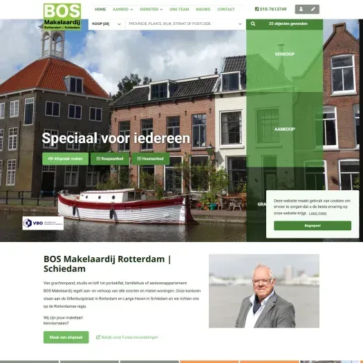 Screenshot der Website von www.bosmakelaardij.nu