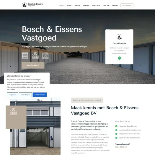 Screenshot der Website von boscheissens.nl