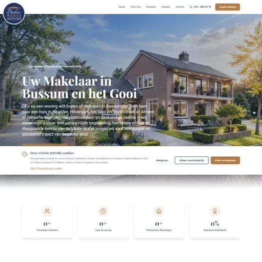 Screenshot van de website van www.boshemwonen.nl