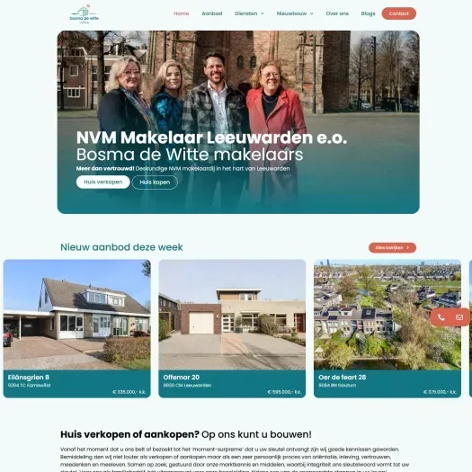Screenshot van de website van www.bosmadewitte.nl