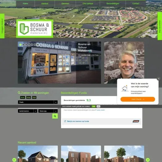 Screenshot van de website van www.bosmaenschuur.nl