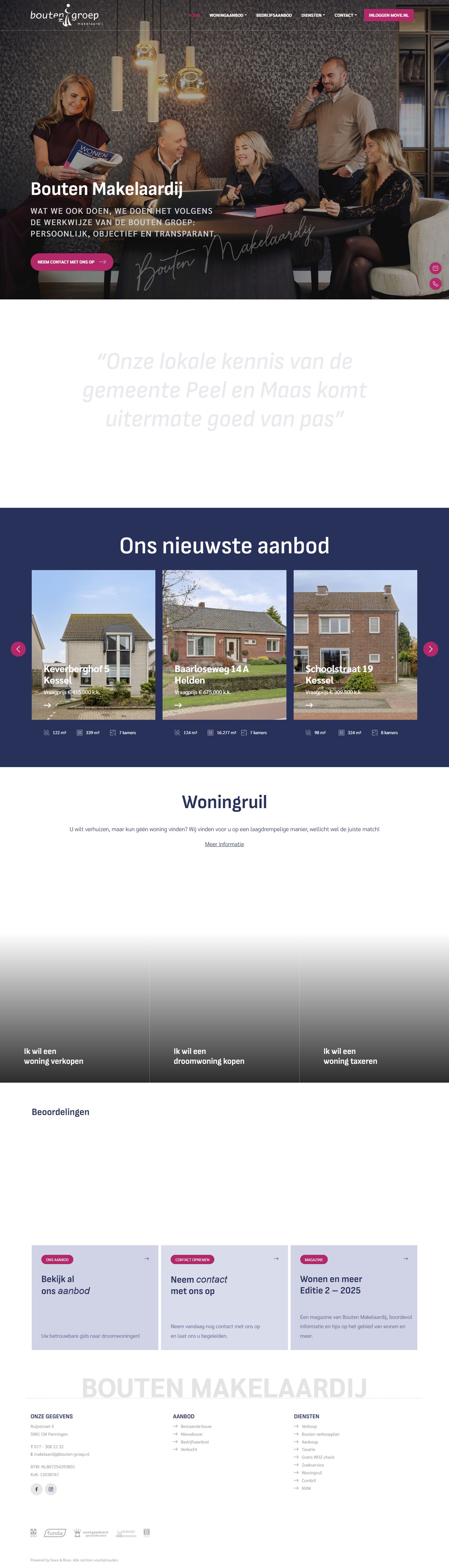 Screenshot der Website von www.boutenmakelaardij.nl