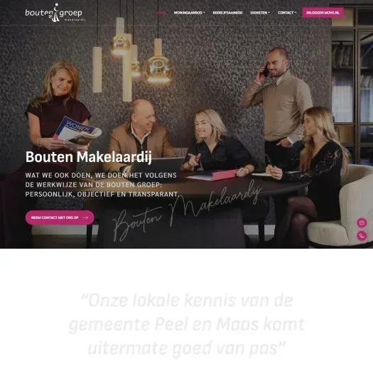 Screenshot van de website van www.boutenmakelaardij.nl